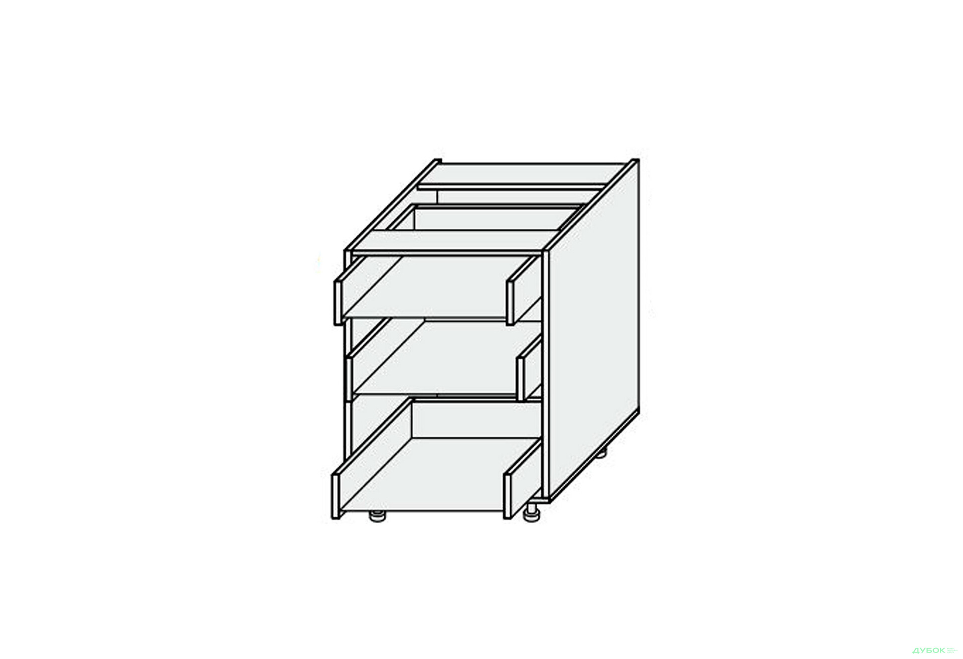 Фото 1 - Корпус 40Н 3шх Pro Hettich 820мм MiroMark