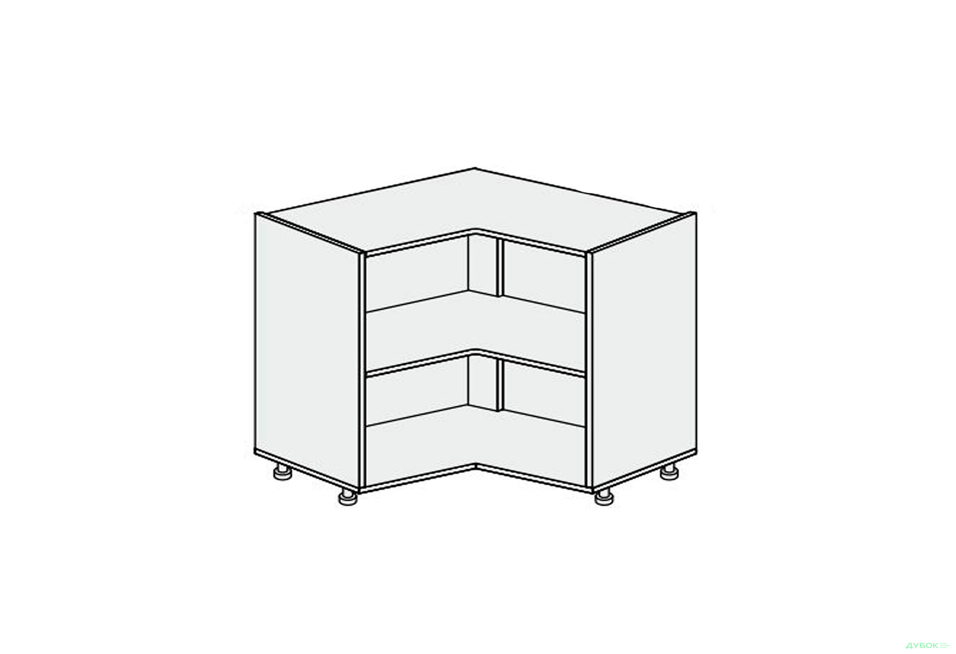 Изображение 1 - Корпус УголН 90° 2дв 1050х1050 Pro Blum 820мм МироМарк