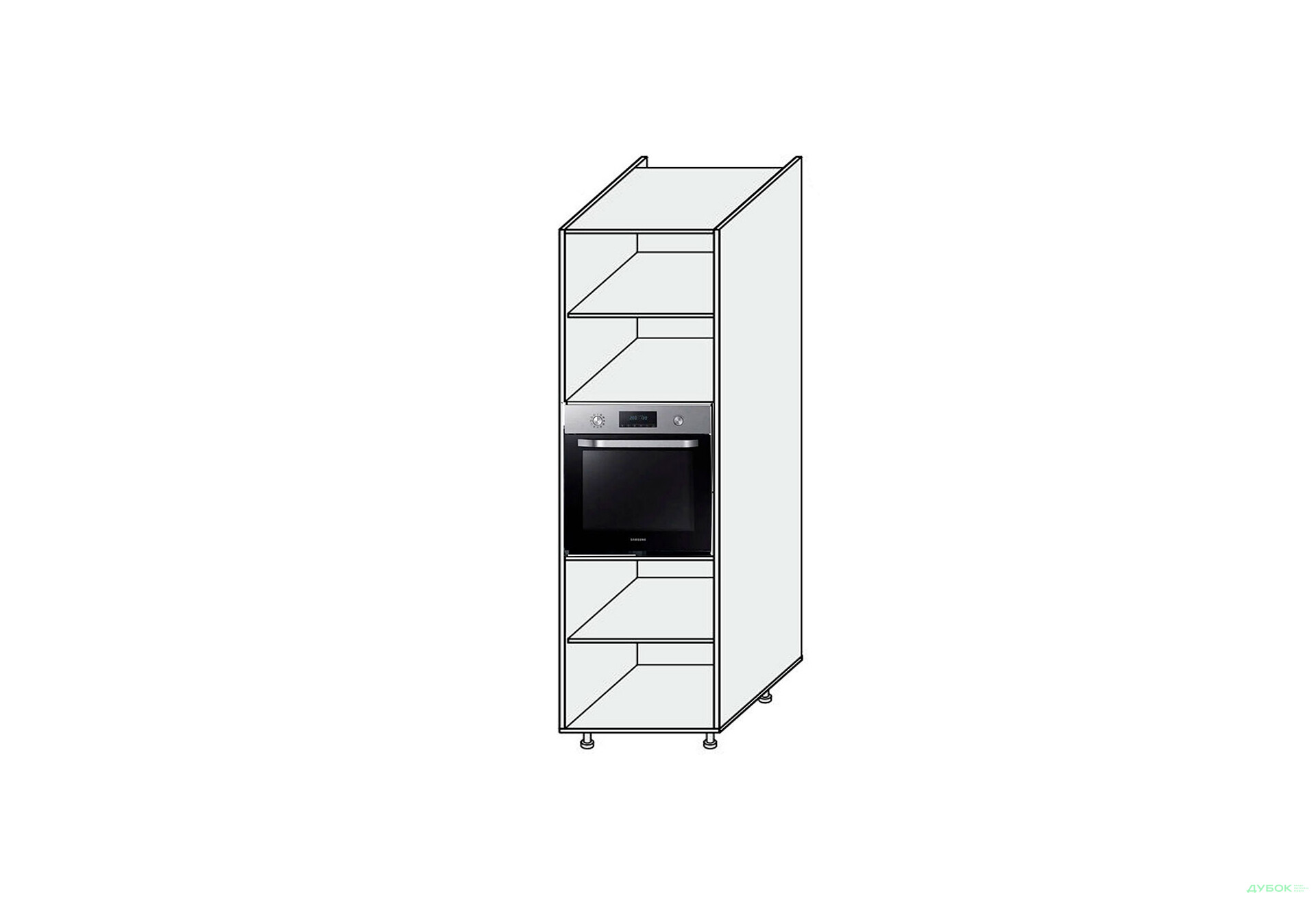 Изображение 1 - Корпус Пенал 60ПД Духовка Pro Blum 2140мм МироМарк