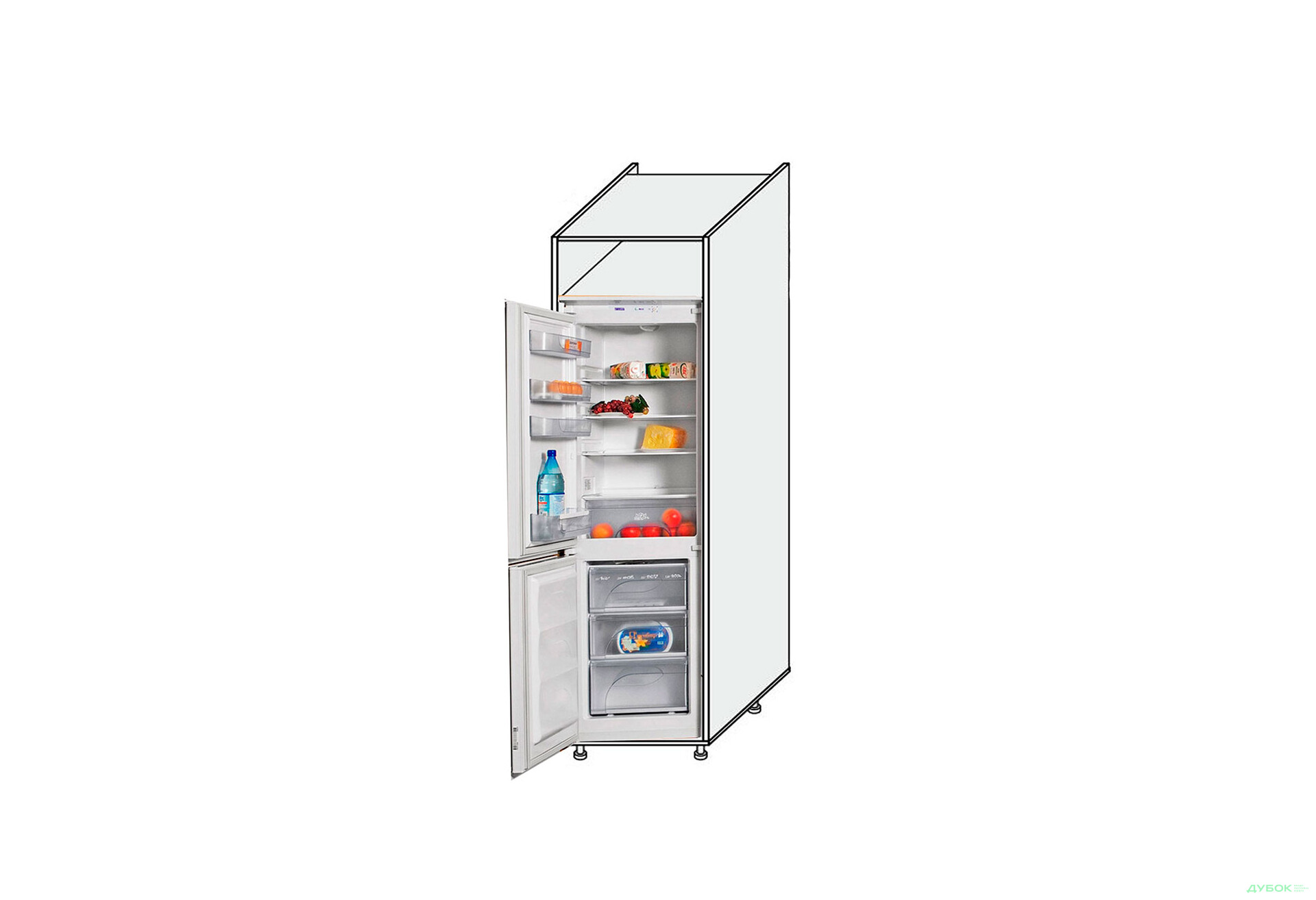 Зображення 1 - Корпус Пенал 60ПХ Холодильник Pro Blum 2140мм MiroMark