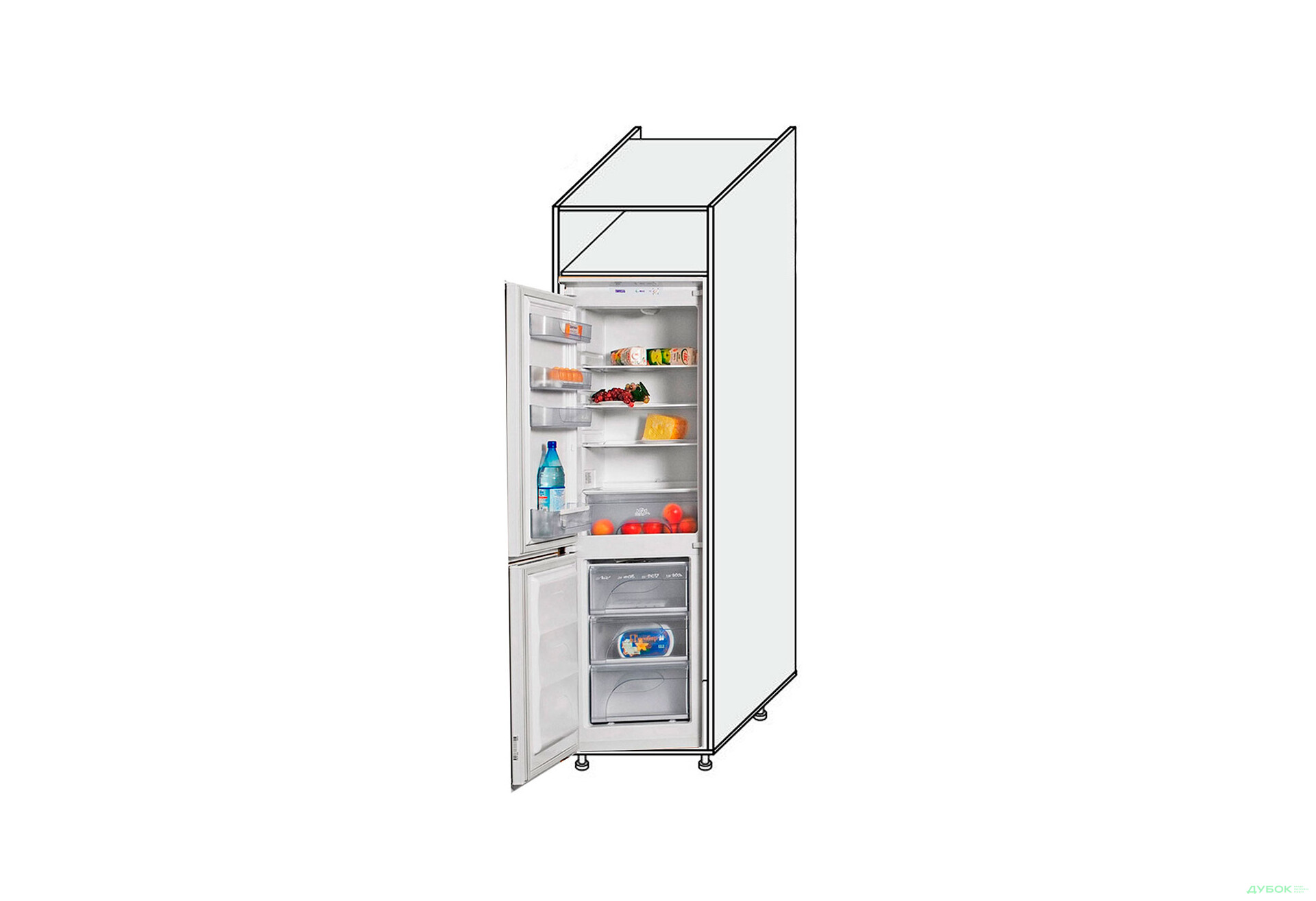 Зображення 1 - Корпус Пенал 60ПХ Холодильник Pro Blum 2320мм MiroMark