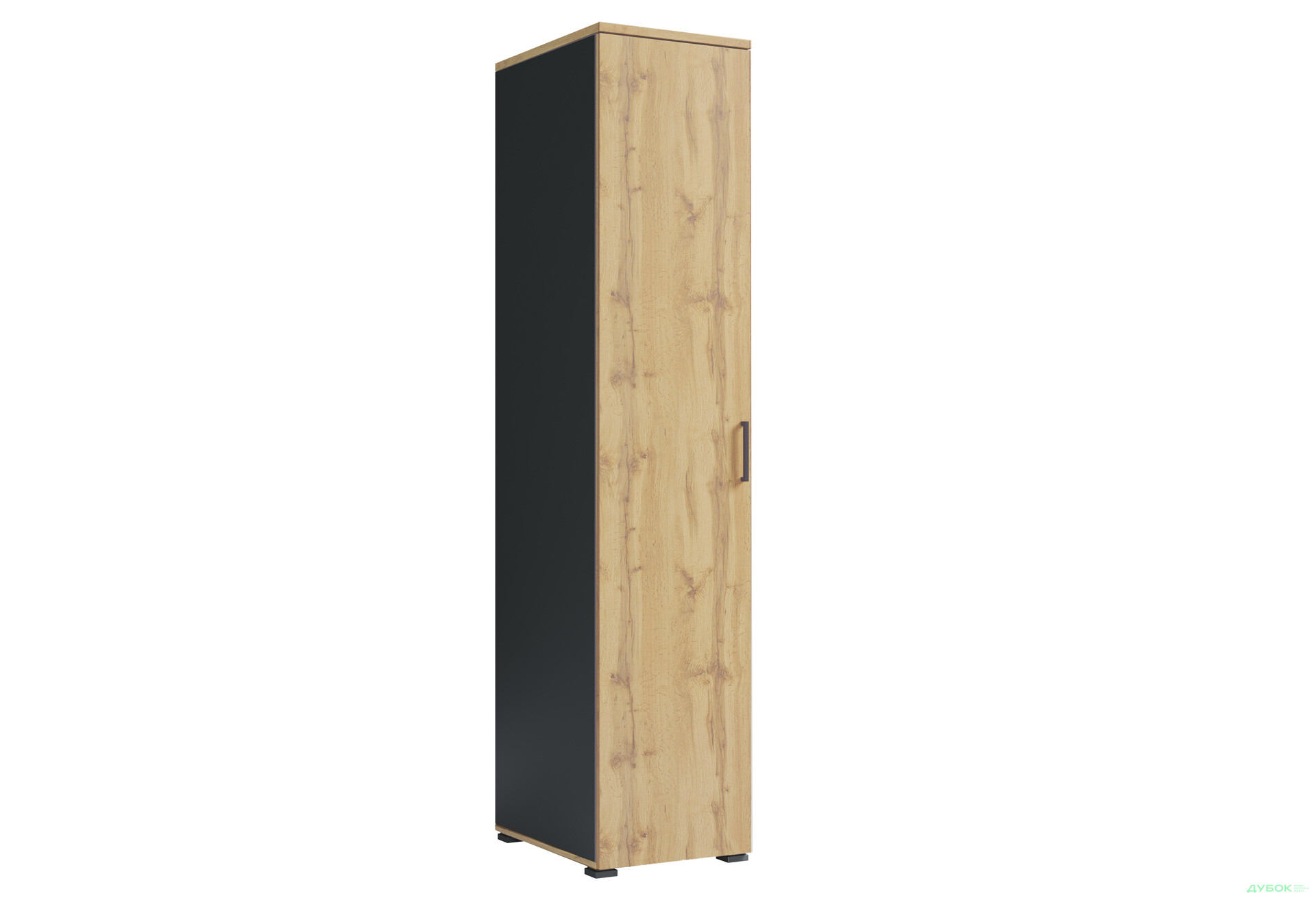 Шкаф МироМарк Джуріан 1-дверный 40 см антрацит/дуб вотан - Изображение 1 Изображение 1 - Шкаф МироМарк Джуріан 1-дверный 40 см антрацит/дуб вотан