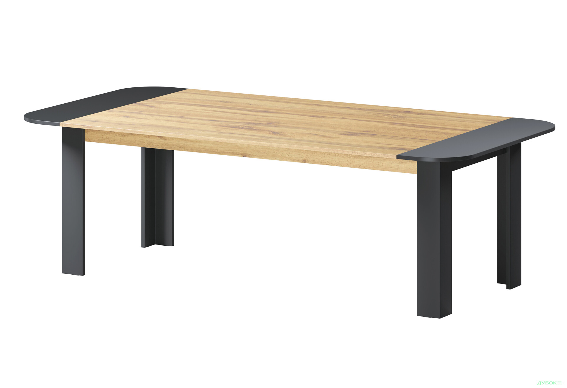Изображение 1 - Стол письменный для заседаний МироМарк Джуриан 240x120 см, антрацит / дуб вотан