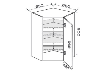 Верх Кут В 45°/900 1дв Pro Blum правий Зображення Верх Кут В 45°/900 1дв Pro Blum правий