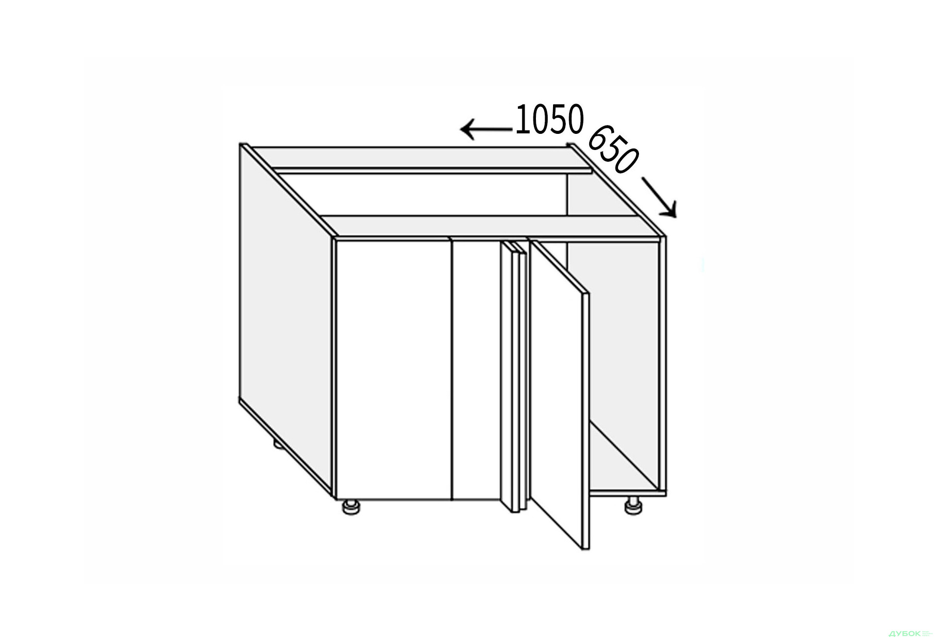 Зображення 1 - Низ кут Н 90°/820 1дв Pro Blum правий Міленіум / Millenium Premium MiroMark