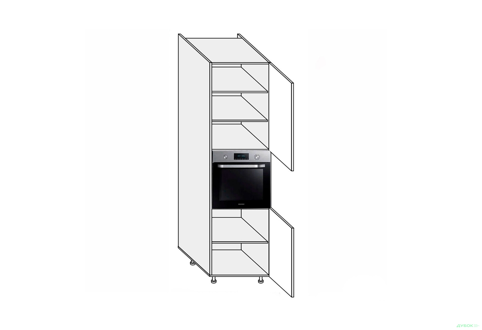 Изображение 1 - Пенал 60ПД/2320 духовка Pro Blum правый Миллениум / Millenium Premium МироМарк