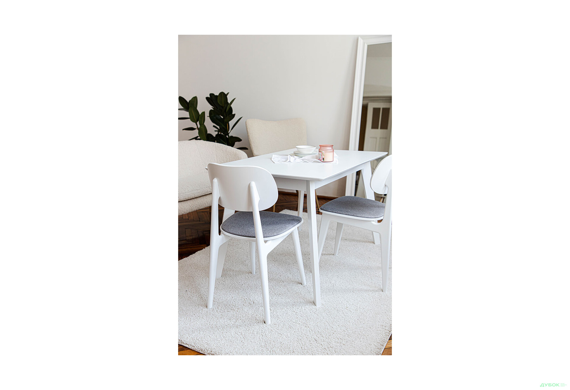 Зображення 5 - Стіл обідній Pavlik Мілан 120(+40)х80 білий, розкладний