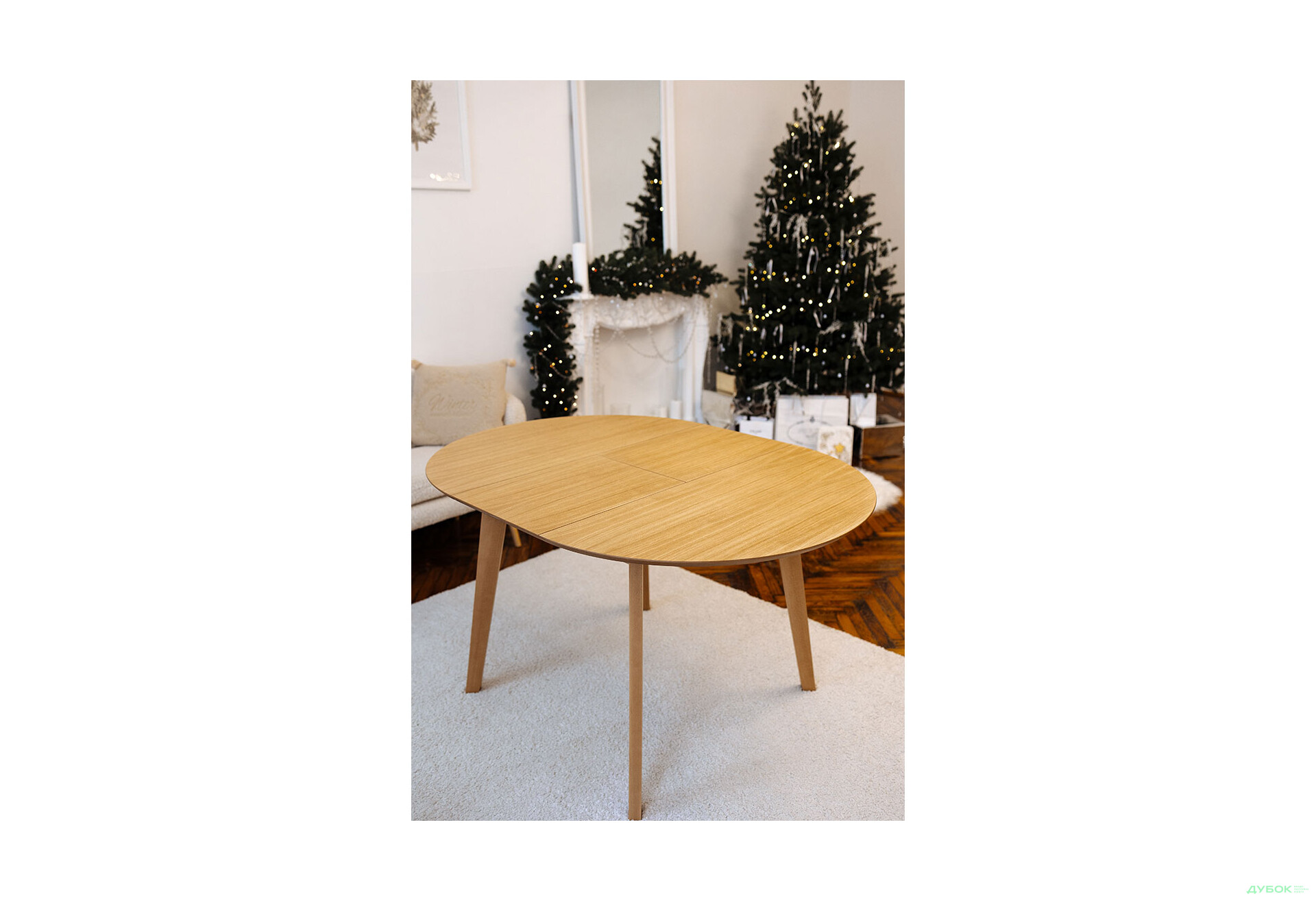 Зображення 2 - Стіл обідній Марс круглий 100+40 natural, розкладний