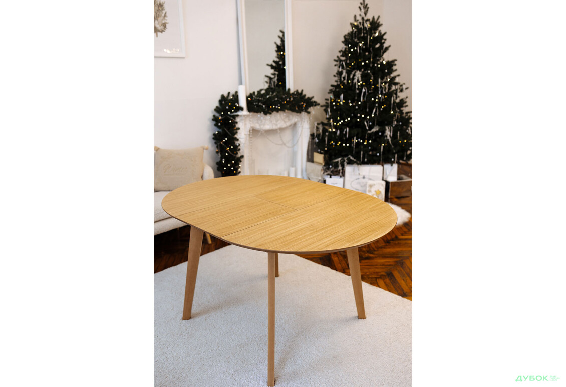 Зображення 2 - Стіл обідній Марс круглий 100+40 natural, розкладний