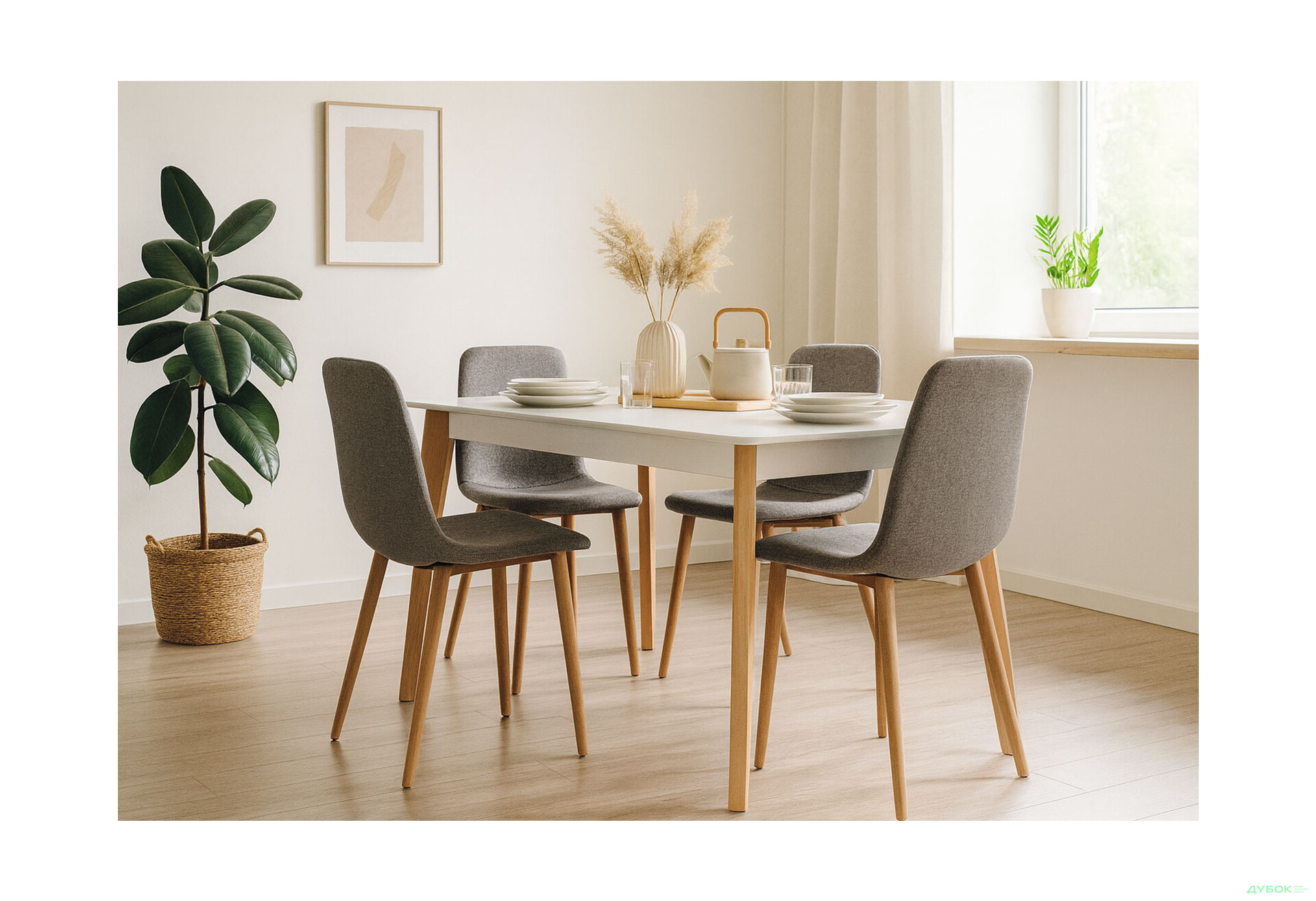 Зображення 2 - Стіл обідній Pavlik Мілан 120(+40)х80 натуральний / білий, розкладний