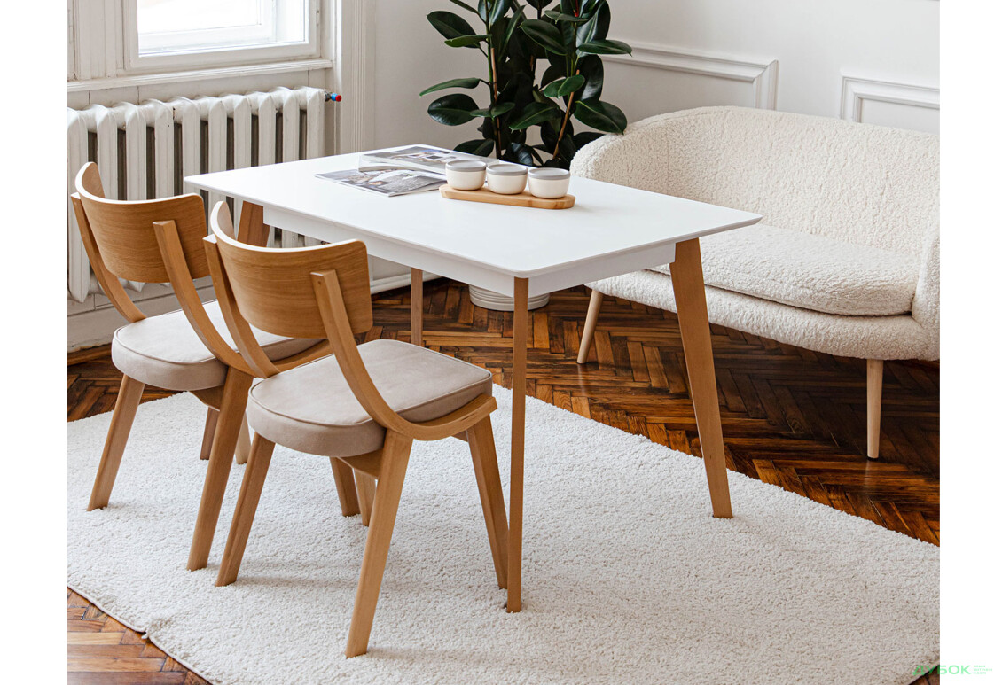 Изображение 3 - Стол обеденный Pavlik Милан 120(+40)х80 натуральный / белый, раскладной