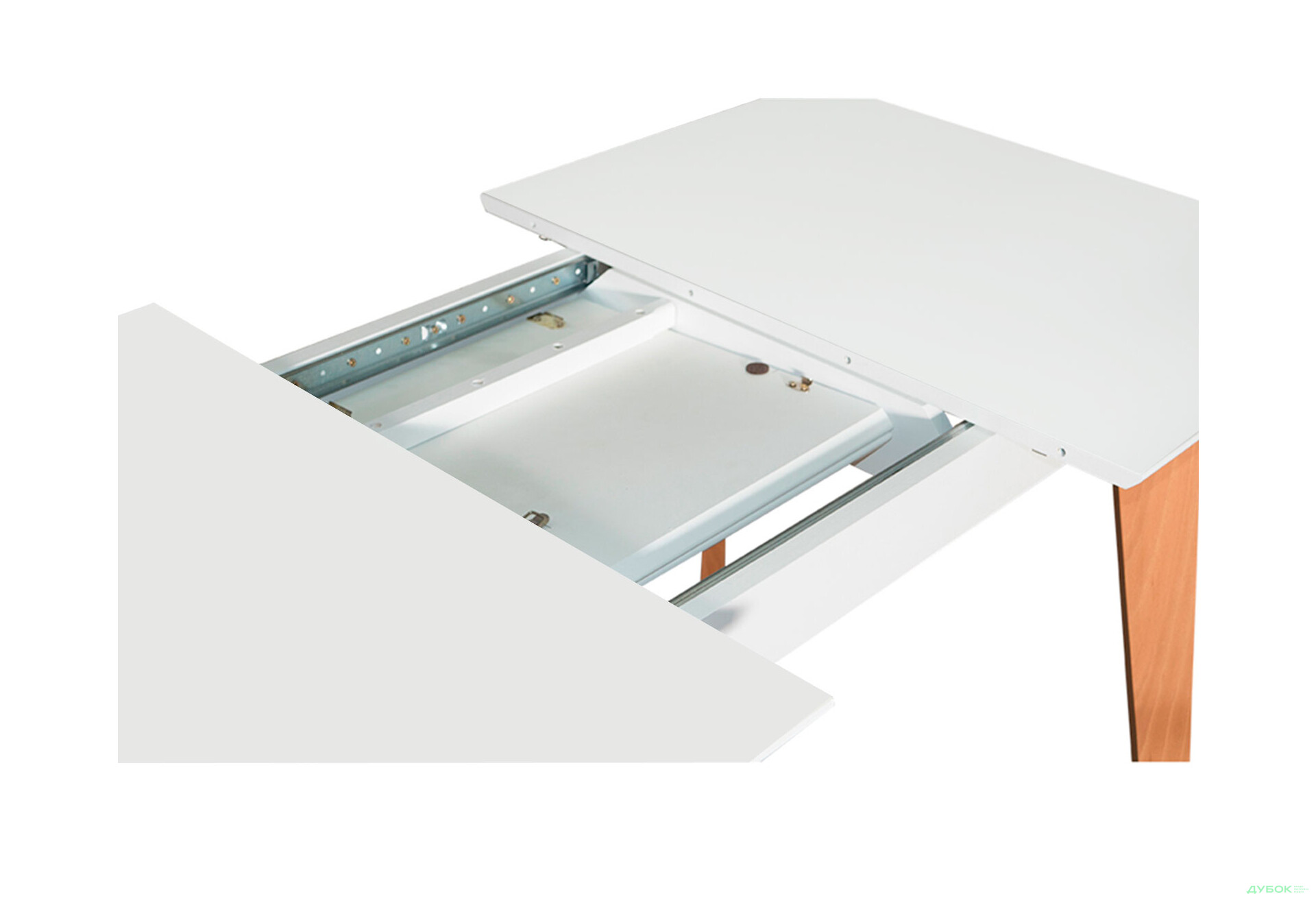 Стіл обідній Pavlik Мілан 120(+40)х80 натуральний / білий, розкладний - Зображення 5 Зображення 5 - Стіл обідній Pavlik Мілан 120(+40)х80 натуральний / білий, розкладний