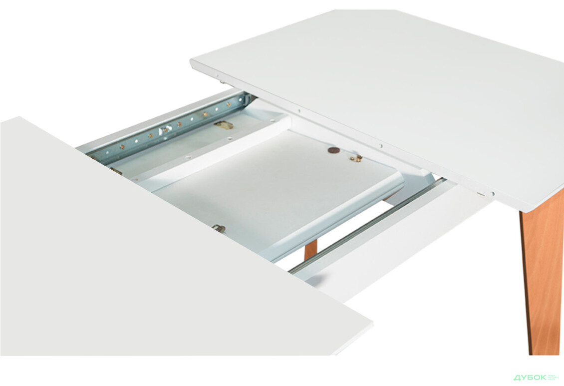 Стіл обідній Pavlik Мілан 120(+40)х80 натуральний / білий, розкладний - Зображення 5 Зображення 5 - Стіл обідній Pavlik Мілан 120(+40)х80 натуральний / білий, розкладний