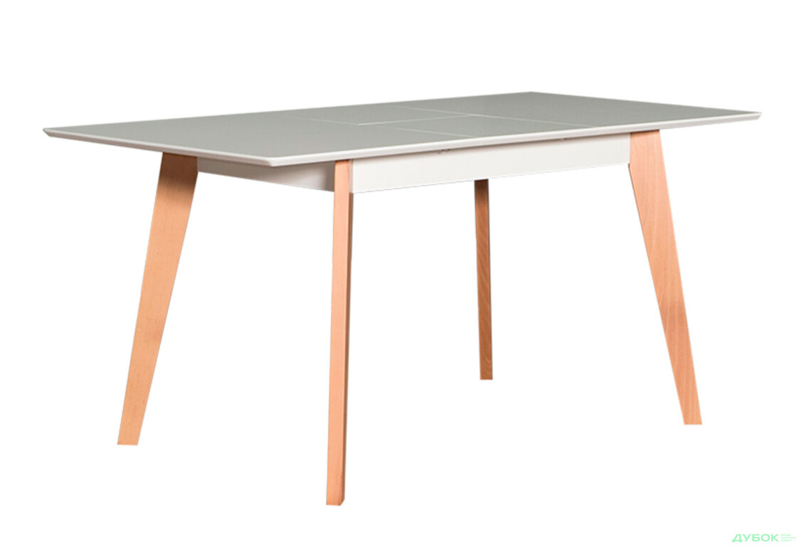Стіл обідній Pavlik Мілан 120(+40)х80 натуральний / білий, розкладний - Зображення 4 Зображення 4 - Стіл обідній Pavlik Мілан 120(+40)х80 натуральний / білий, розкладний