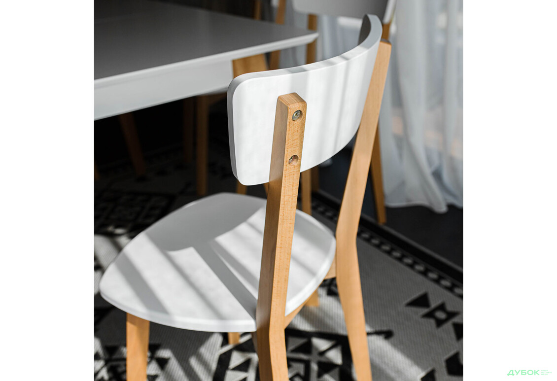 Фото 6 - Комплект стіл Мілан розкладний + 4 стільці Тор натуральний / білий Pavlik
