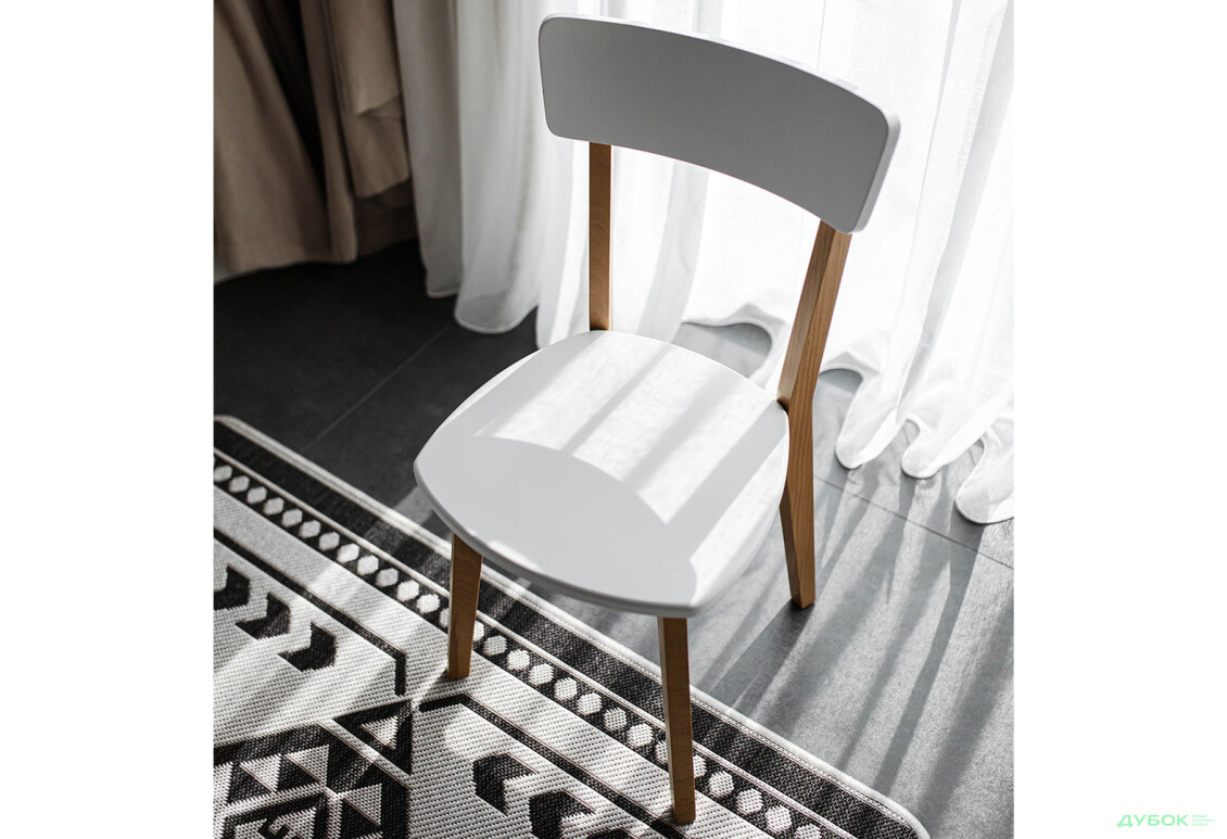 Фото 7 - Комплект стіл Мілан розкладний + 4 стільці Тор натуральний / білий Pavlik