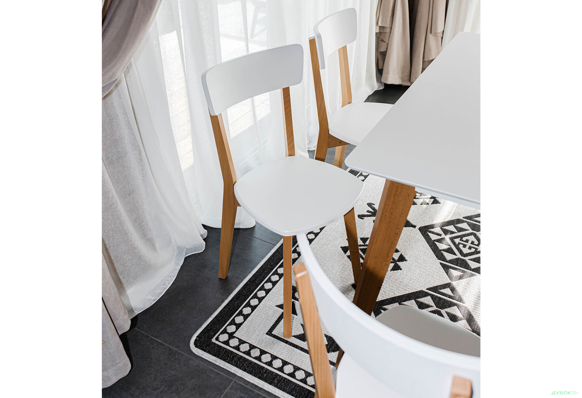 Фото 10 - Комплект стіл Мілан розкладний + 4 стільці Тор натуральний / білий Pavlik