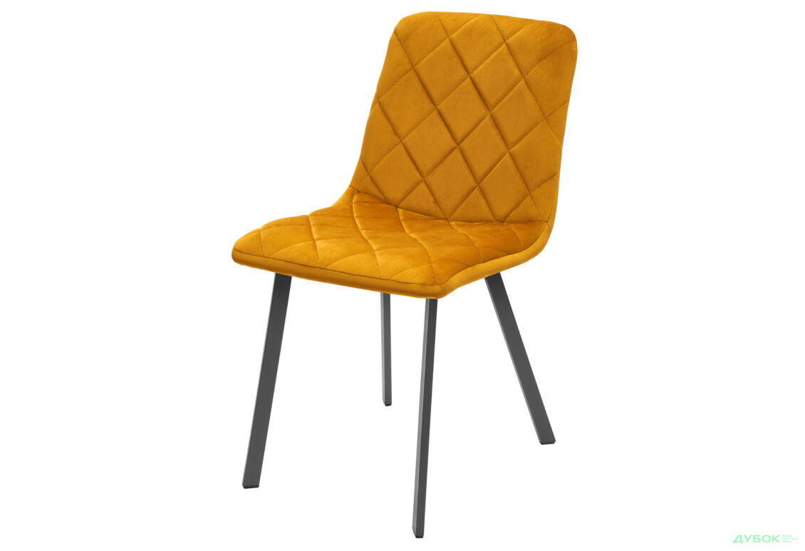 Стул кухонный Bjorn Кусто C-3 45x56x83 см мягкий, горчичный Velluto 8, опора черная