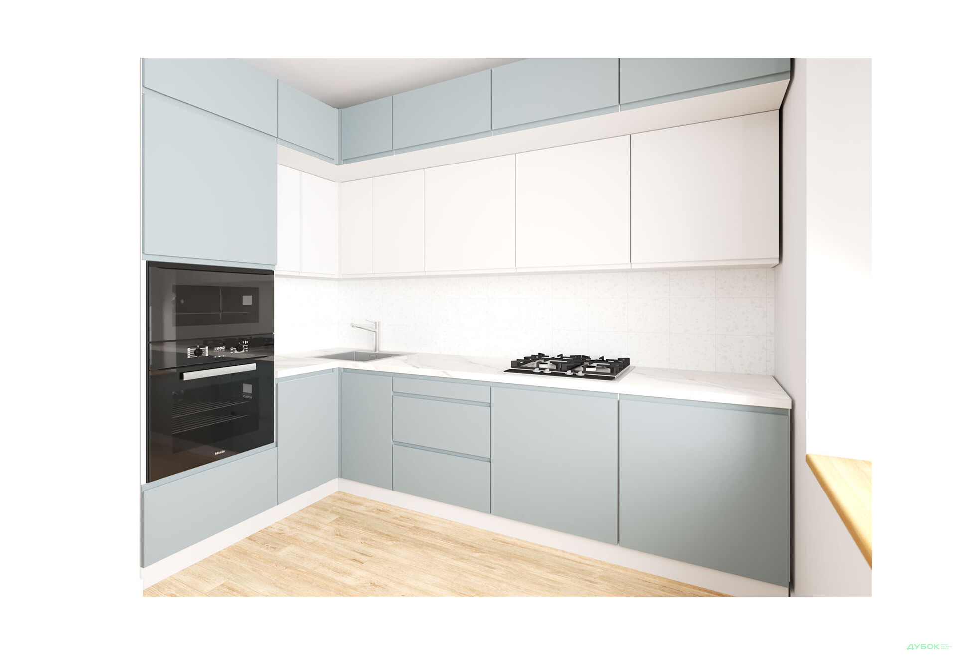 Кухня угловая Вип-Мастер Интерно Люкс / Interno Luxe 160х280 см, серый мат / белый мат - Изображение 1 Изображение 1 - Кухня угловая Вип-Мастер Интерно Люкс / Interno Luxe 160х280 см, серый мат / белый мат