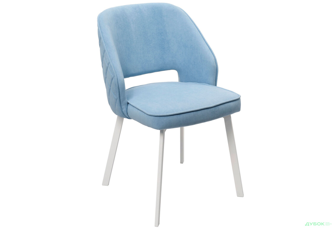 Изображение 3 - Стул кухонный Bjorn Андре 53x60x84 см мягкий, голубой Uttario Velvet 2960, опора белая