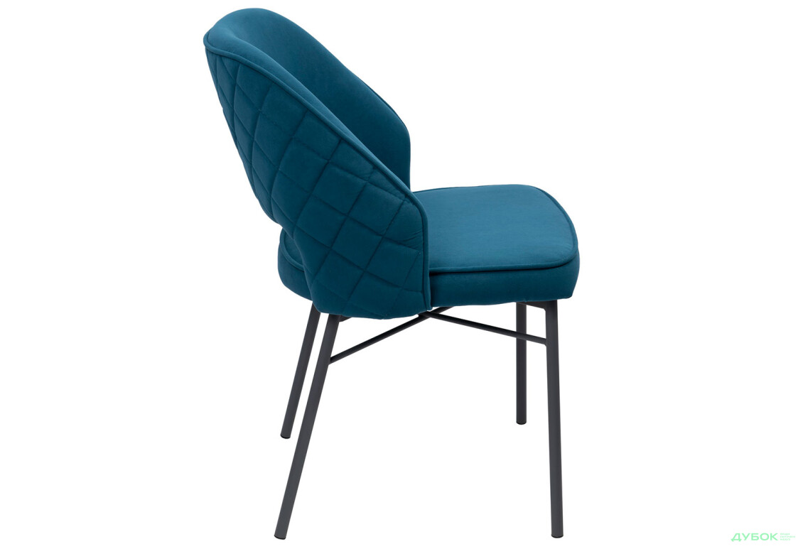 Стілець кухонний Bjorn Андре 53x60x84 см м'який, синій Uttario Velvet 2968, опора чорна - Зображення 4 Зображення 4 - Стілець кухонний Bjorn Андре 53x60x84 см м'який, синій Uttario Velvet 2968, опора чорна