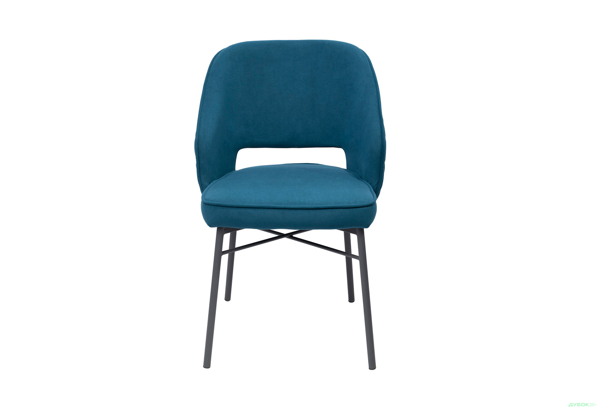 Стілець кухонний Bjorn Андре 53x60x84 см м'який, синій Uttario Velvet 2968, опора чорна - Зображення 2 Зображення 2 - Стілець кухонний Bjorn Андре 53x60x84 см м'який, синій Uttario Velvet 2968, опора чорна