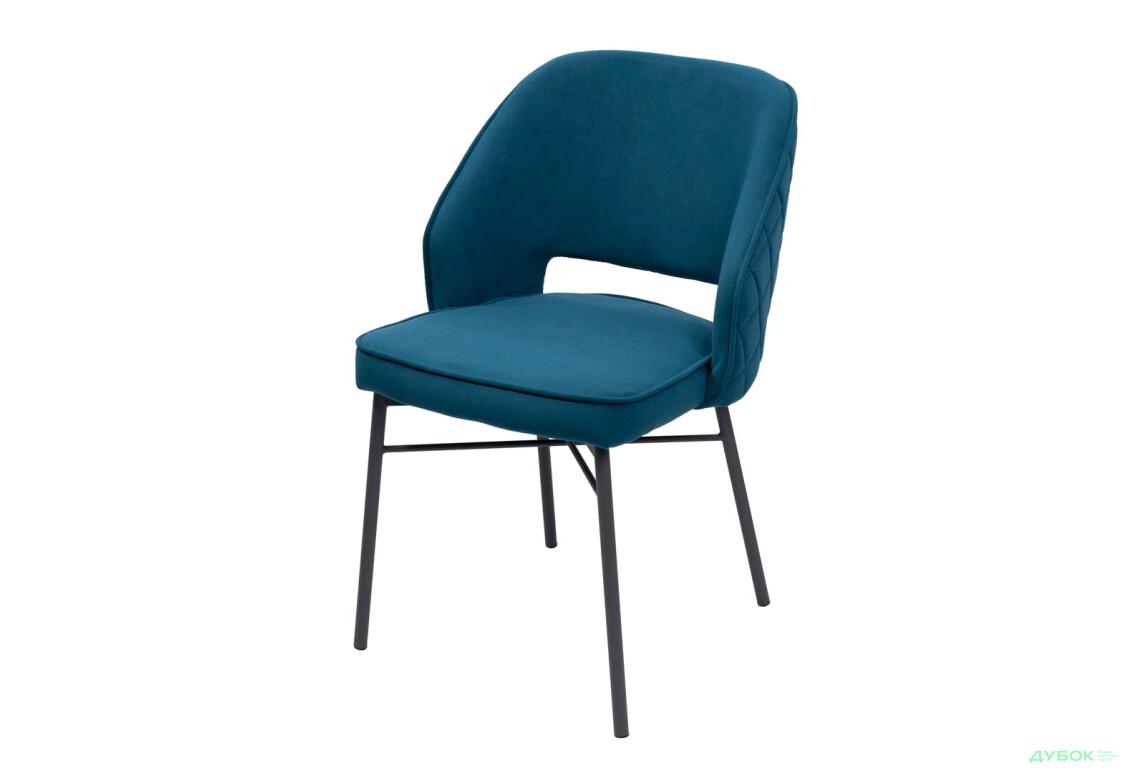 Стілець кухонний Bjorn Андре 53x60x84 см м'який, синій Uttario Velvet 2968, опора чорна - Зображення 1 Зображення 1 - Стілець кухонний Bjorn Андре 53x60x84 см м'який, синій Uttario Velvet 2968, опора чорна