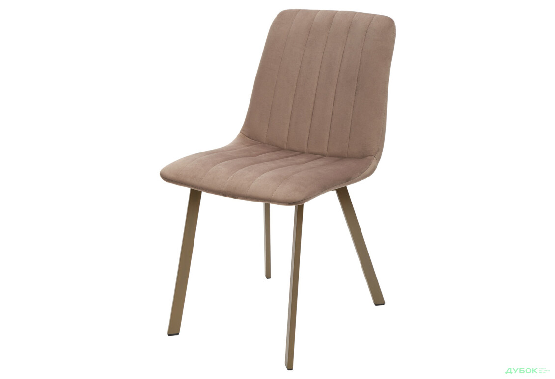 Стілець кухонний Bjorn Кусто C-4 45x56x83 см м'який, бежевий Utario Velvet 2976, опора мокко - Зображення 1 Зображення 1 - Стілець кухонний Bjorn Кусто C-4 45x56x83 см м'який, бежевий Utario Velvet 2976, опора мокко