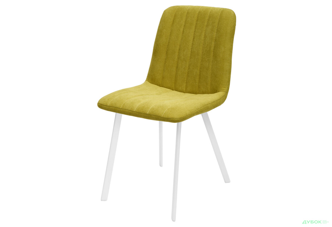 Стілець кухонний Bjorn Кусто C-4 45x56x83 см м'який, жовтий Utario Velvet 2959, опора біла
