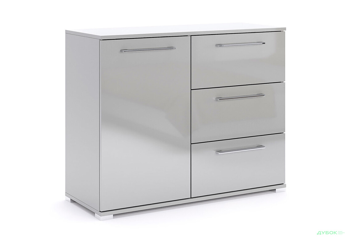 Комод MiroMark Мегі / Megy з дверкою та 3 шухлядами 100 см глянець сірий шиншила - Зображення 3 Зображення 3 - Комод MiroMark Мегі / Megy з дверкою та 3 шухлядами 100 см глянець сірий шиншила