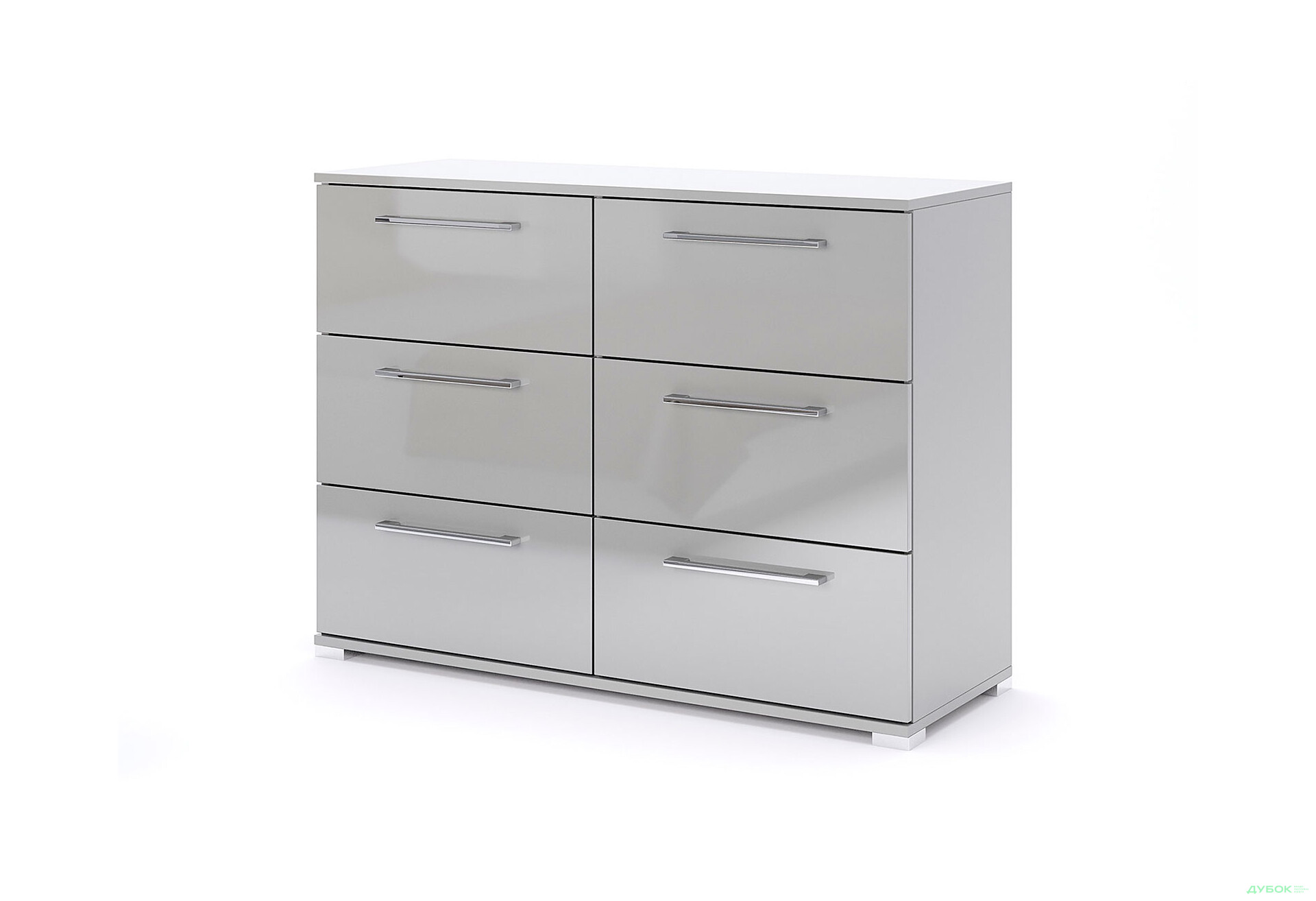Комод МироМарк Меги / Megy с 6 ящиками 108 см глянец серый шиншилла - Изображение 1 Изображение 1 - Комод МироМарк Меги / Megy с 6 ящиками 108 см глянец серый шиншилла