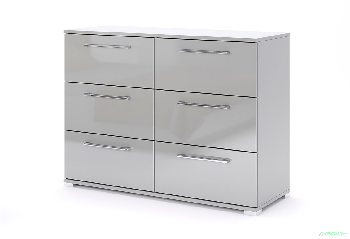 Комод МироМарк Меги / Megy с 6 ящиками 108 см глянец серый шиншилла - Изображение 1 Изображение 1 - Комод МироМарк Меги / Megy с 6 ящиками 108 см глянец серый шиншилла