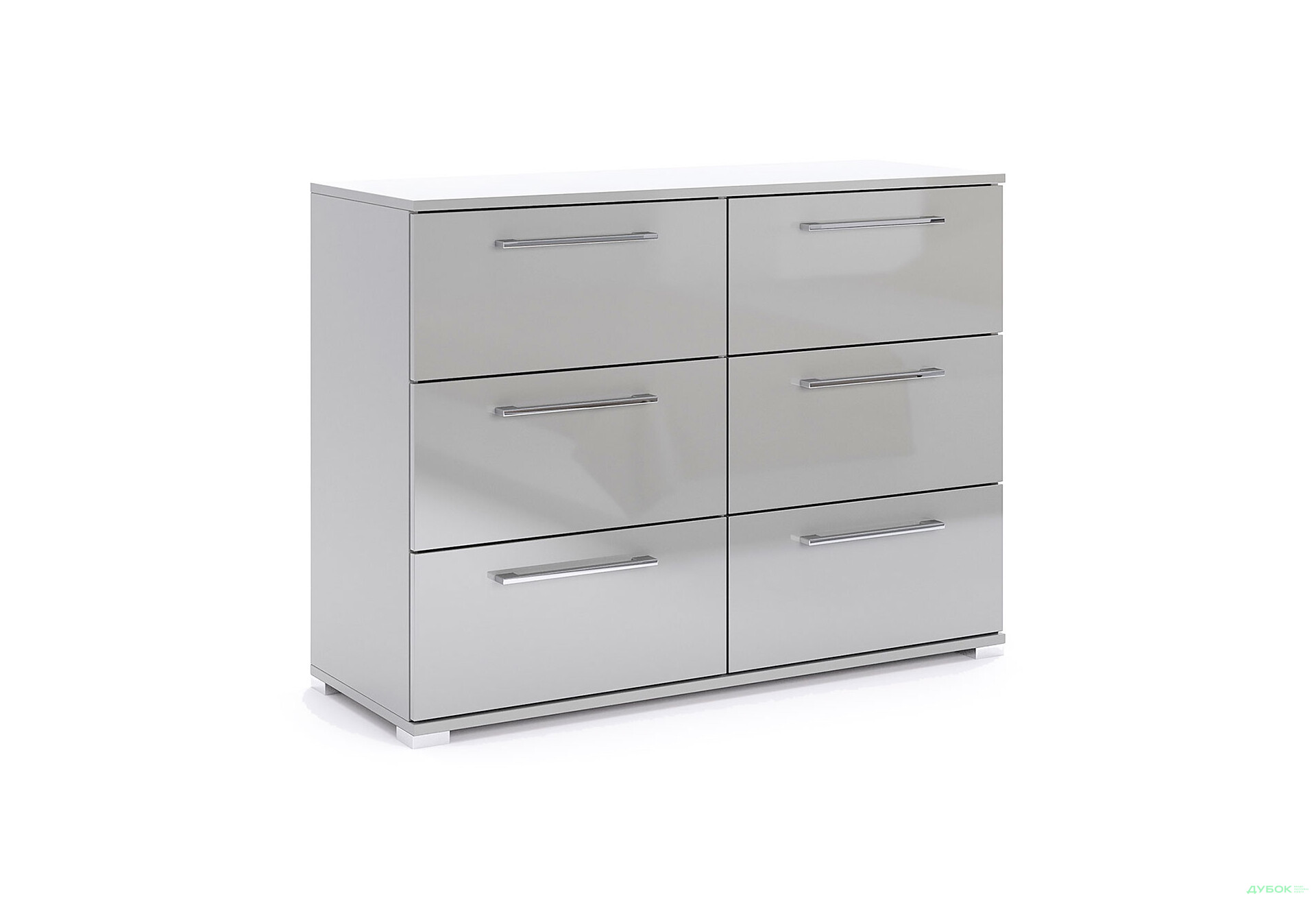 Комод МироМарк Меги / Megy с 6 ящиками 108 см глянец серый шиншилла - Изображение 3 Изображение 3 - Комод МироМарк Меги / Megy с 6 ящиками 108 см глянец серый шиншилла