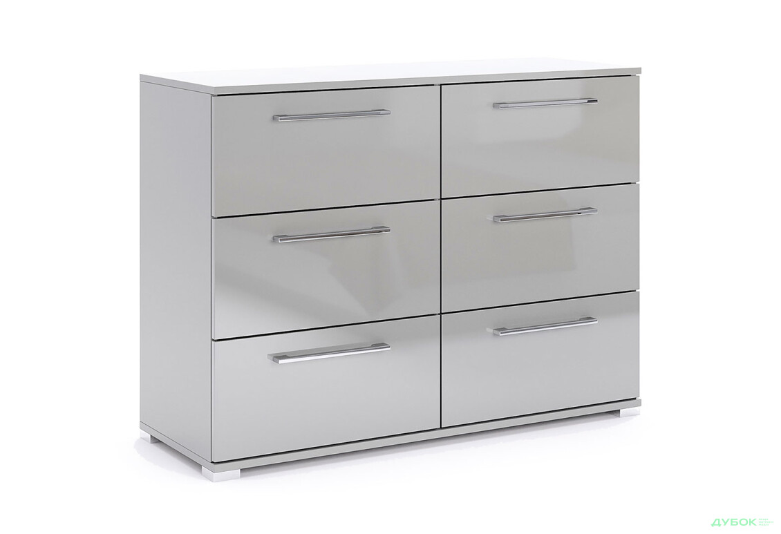 Комод МироМарк Меги / Megy с 6 ящиками 108 см глянец серый шиншилла - Изображение 3 Изображение 3 - Комод МироМарк Меги / Megy с 6 ящиками 108 см глянец серый шиншилла