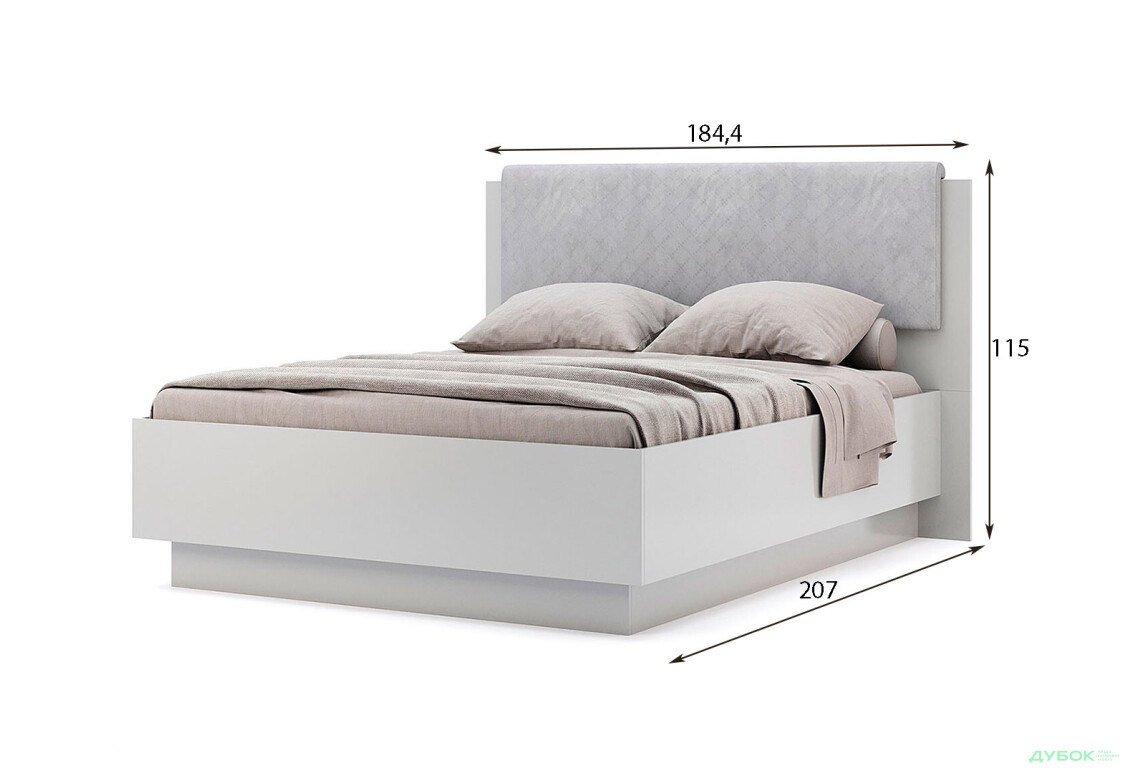 Зображення 4 - Ліжко-подіум MiroMark Мегі / Megy підйомне з каркасом 160x200 см глянець сірий шиншила