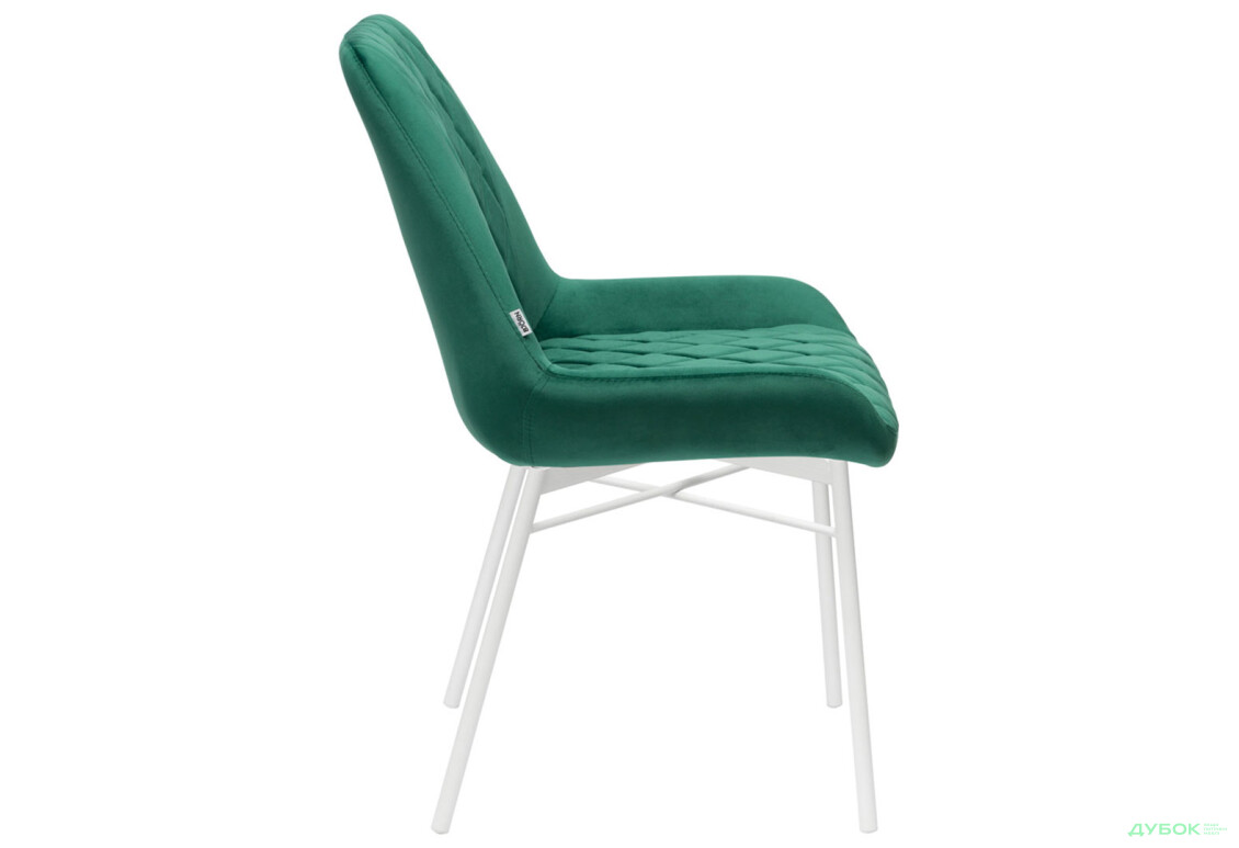 Зображення 4 - Стілець кухонний Bjorn Норд 52x63x48 см м'який, смарагдовий Magic Velvet 2225, опора біла