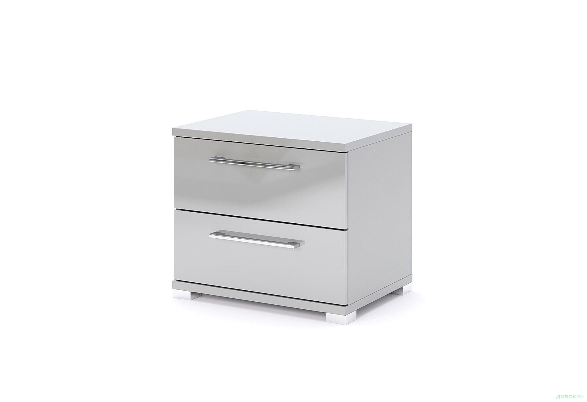 Тумба приліжкова MiroMark Мегі / Megy з 2 шухлядами 55 см глянець сірий шиншила - Зображення 1 Зображення 1 - Тумба приліжкова MiroMark Мегі / Megy з 2 шухлядами 55 см глянець сірий шиншила