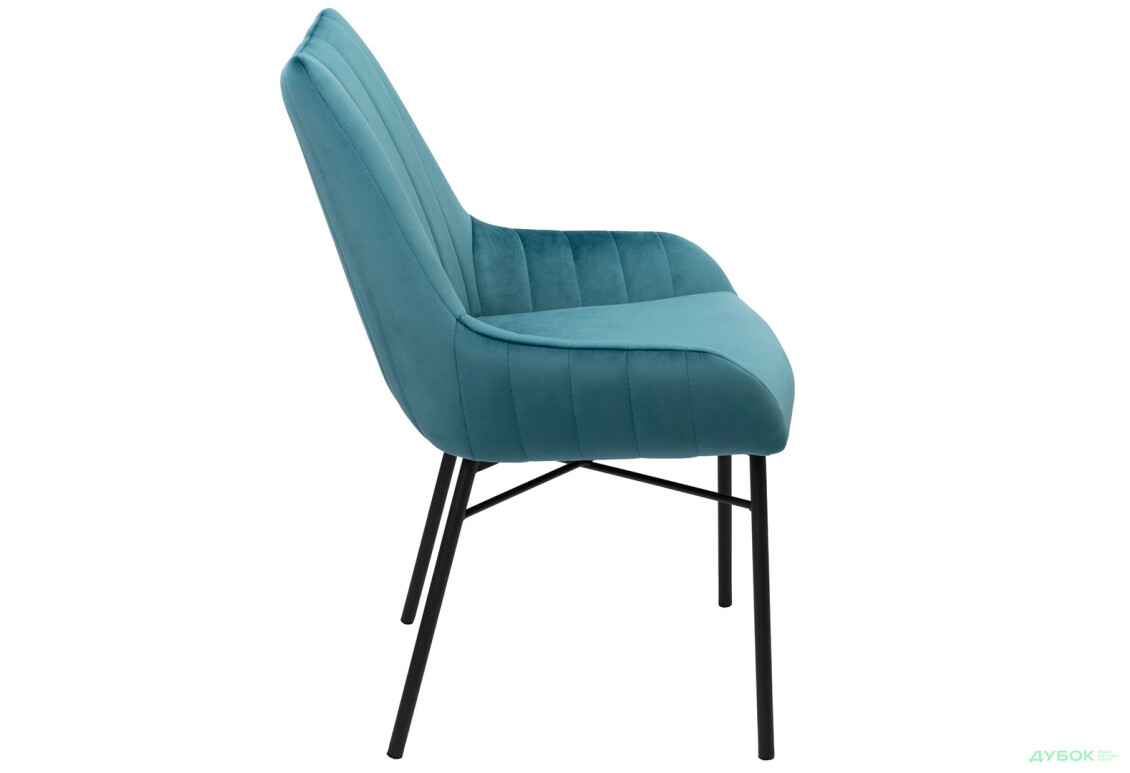 Зображення 4 - Стілець кухонний Bjorn Деніс 58x62x88 см м'який, синій Magic Velvet 2221, опора чорна