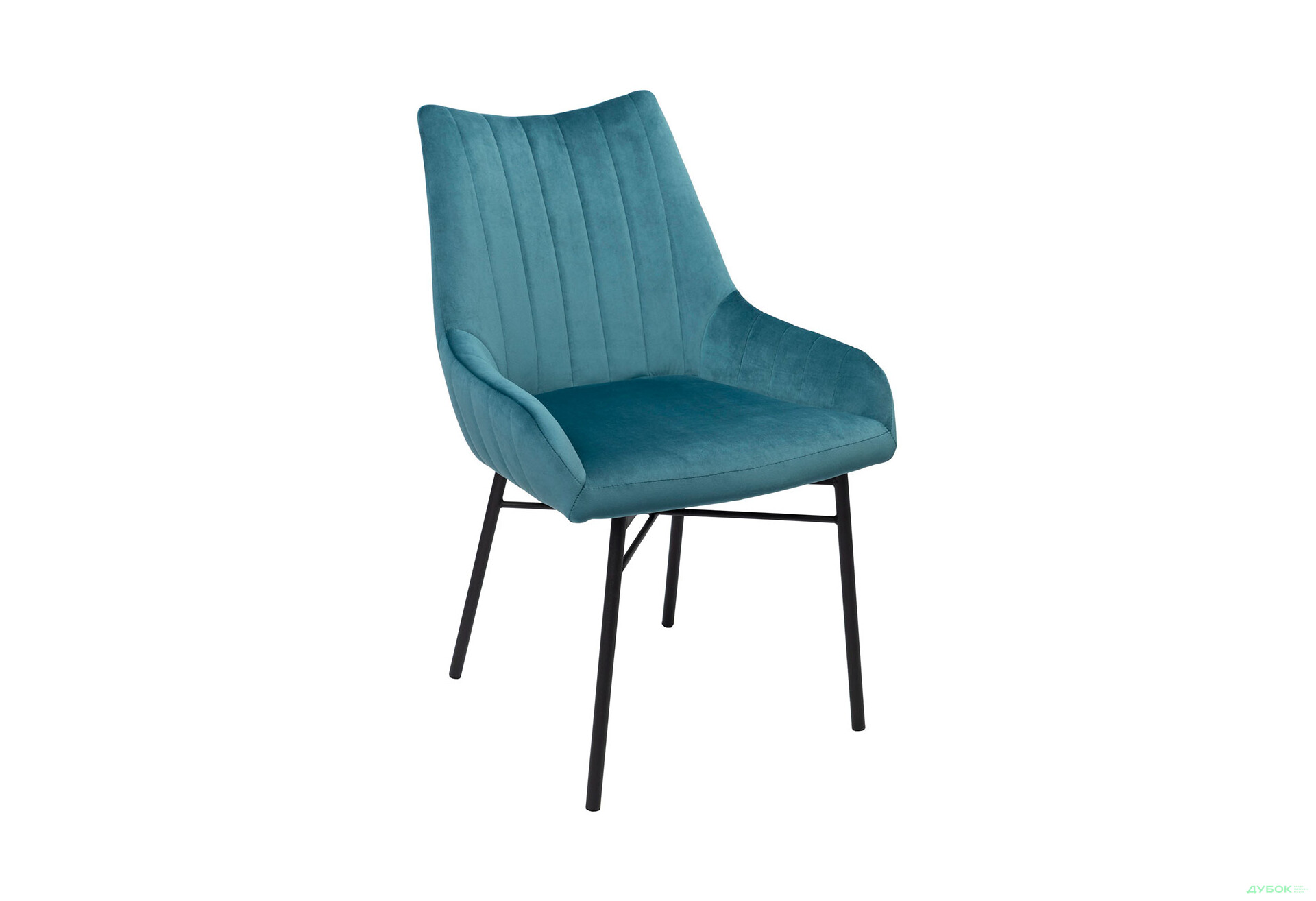 Зображення 3 - Стілець кухонний Bjorn Деніс 58x62x88 см м'який, синій Magic Velvet 2221, опора чорна