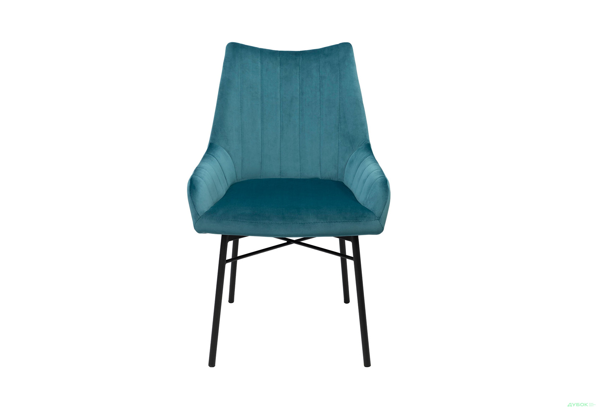 Зображення 2 - Стілець кухонний Bjorn Деніс 58x62x88 см м'який, синій Magic Velvet 2221, опора чорна
