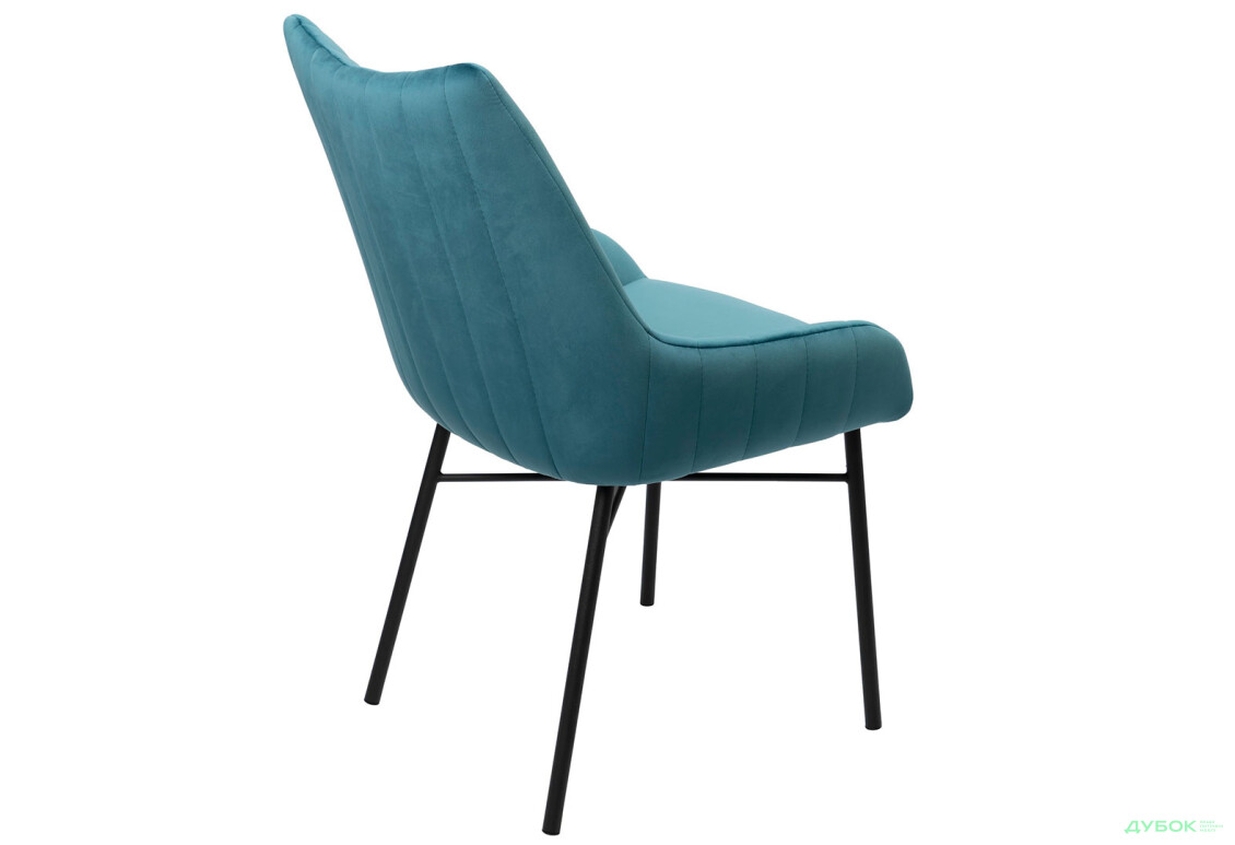 Зображення 5 - Стілець кухонний Bjorn Деніс 58x62x88 см м'який, синій Magic Velvet 2221, опора чорна