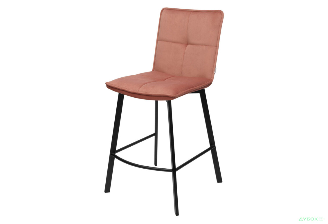 Стілець напівбарний Bjorn Ларс РВ 44x52x98 см, рожевий Magic Velvet 2258, опора чорна