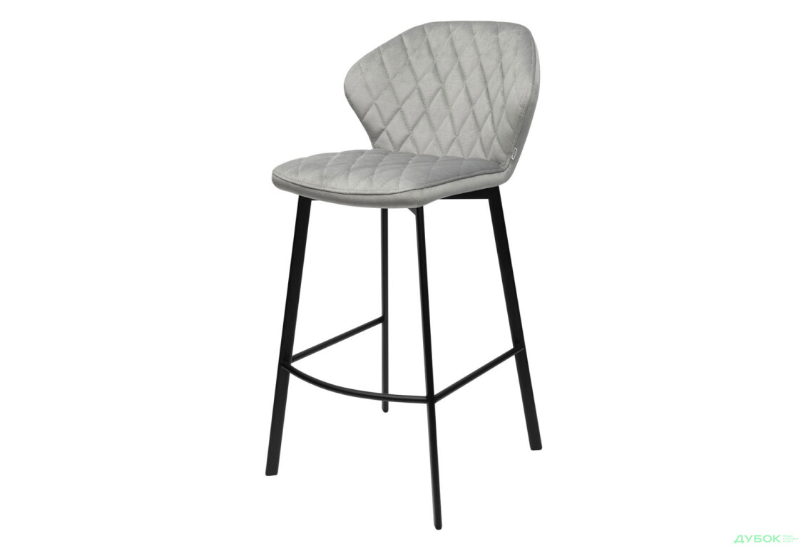 Стул барный Bjorn Ральф В 52x56x102 см, серый Magic Velvet 2240, опора черная