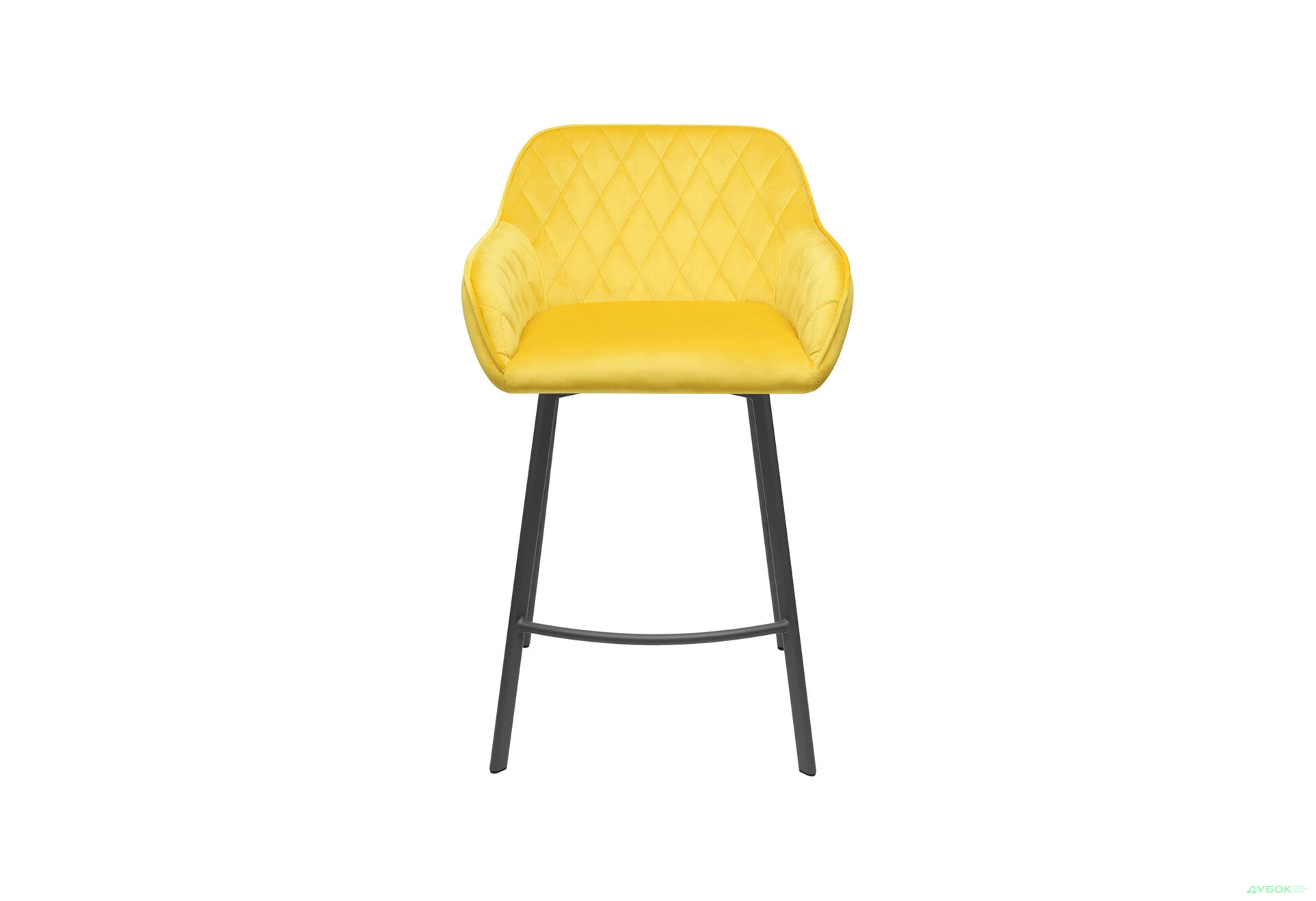 Изображение 2 - Стул полубарный Bjorn Томас РВ 55x54x90 см с подлокотниками, желтый Magic Velvet 2290, опора черная