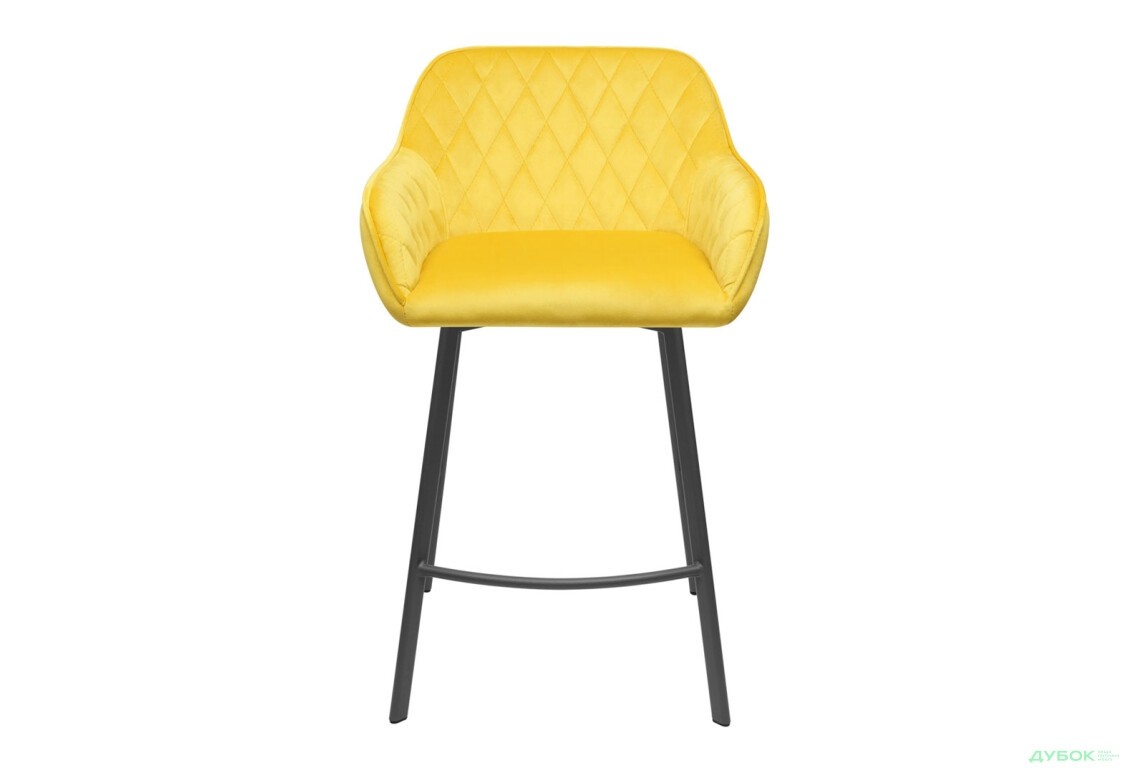 Изображение 2 - Стул полубарный Bjorn Томас РВ 55x54x90 см с подлокотниками, желтый Magic Velvet 2290, опора черная