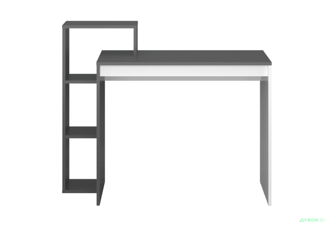 Стіл комп'ютерний VMV holding Н 110x40 см з полицями та надставкою, графіт/білий - Зображення 2 Зображення 2 - Стіл комп'ютерний VMV holding Н 110x40 см з полицями та надставкою, графіт/білий