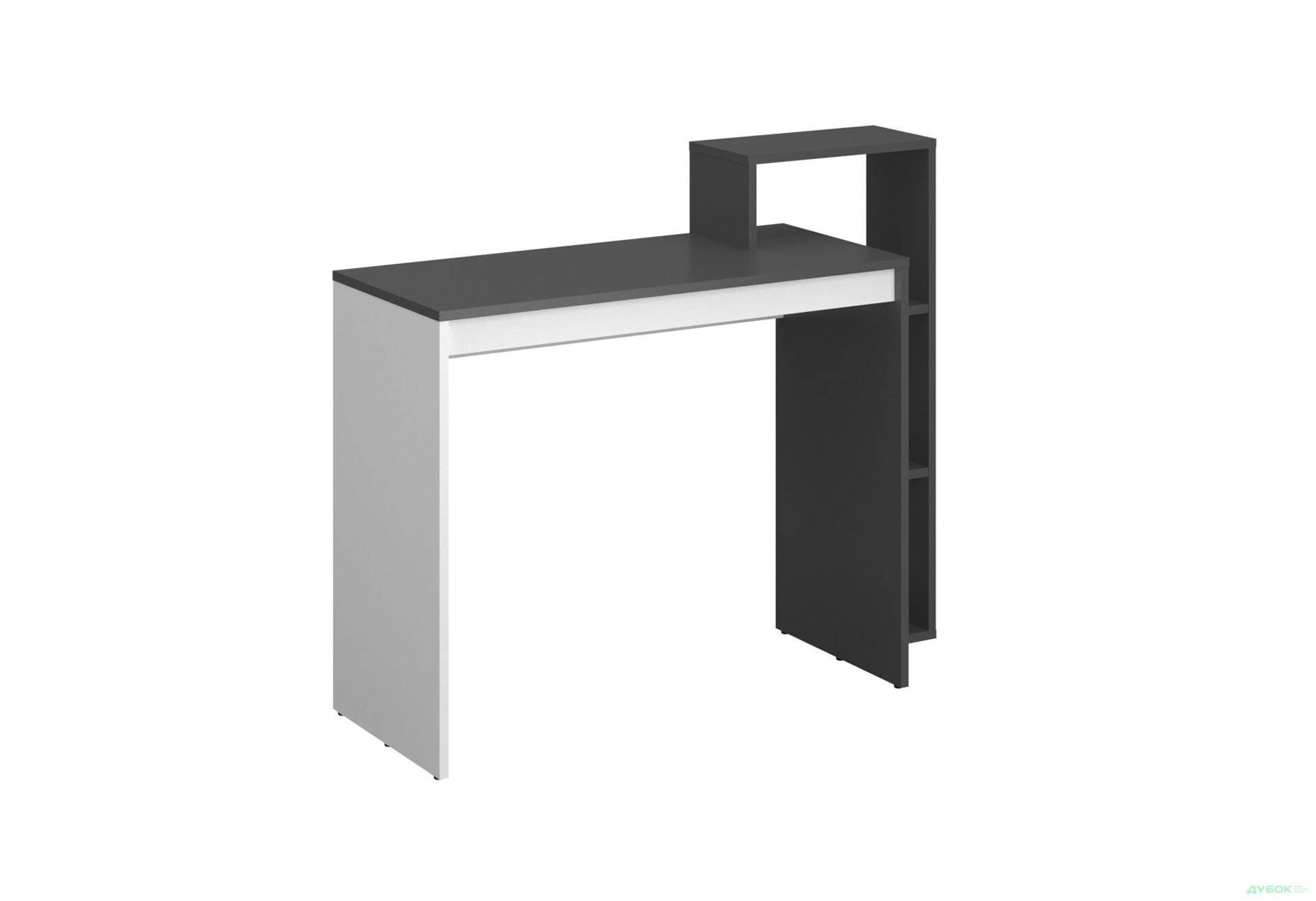 Стіл комп'ютерний VMV holding Н 110x40 см з полицями та надставкою, графіт/білий - Зображення 3 Зображення 3 - Стіл комп'ютерний VMV holding Н 110x40 см з полицями та надставкою, графіт/білий