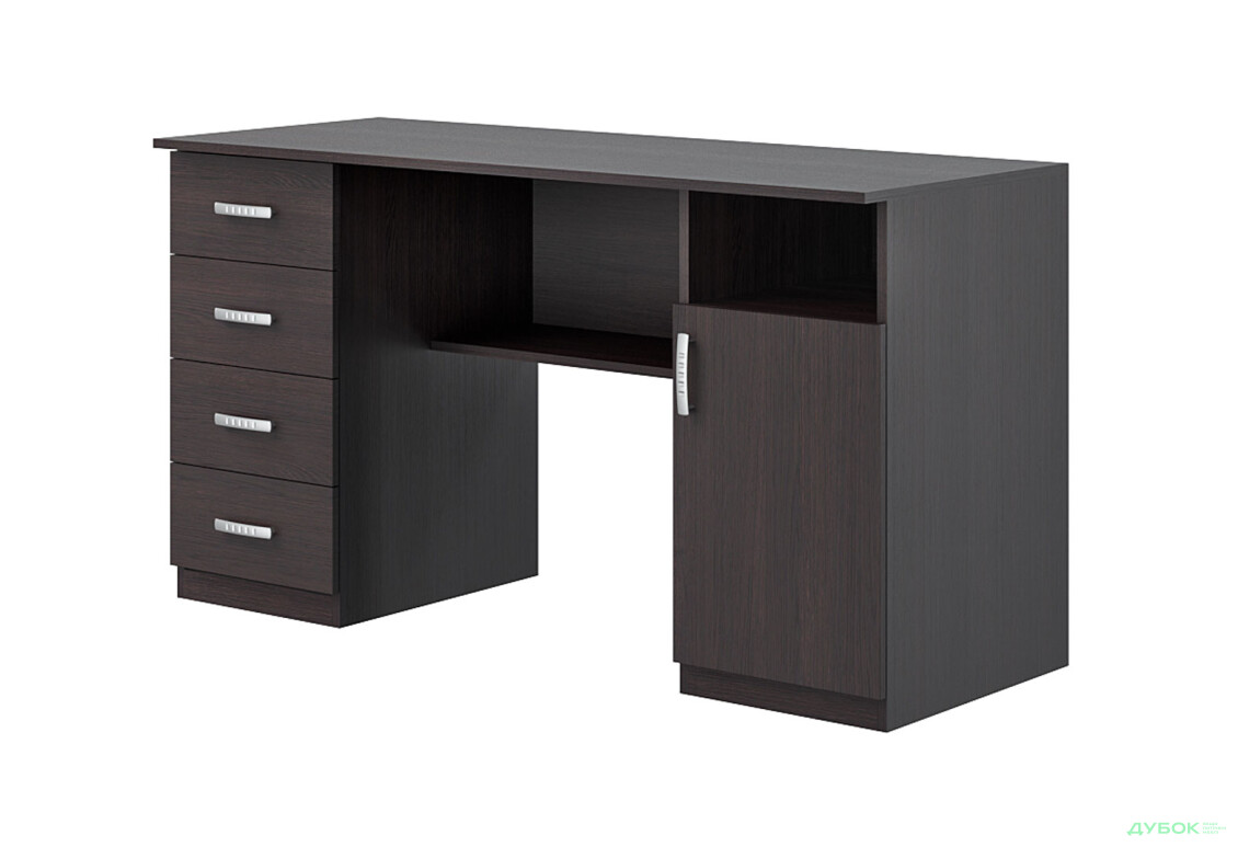 Стіл письмовий Київський стандарт Е1 СМ 135x60 см з тумбою і шухлядами, венге