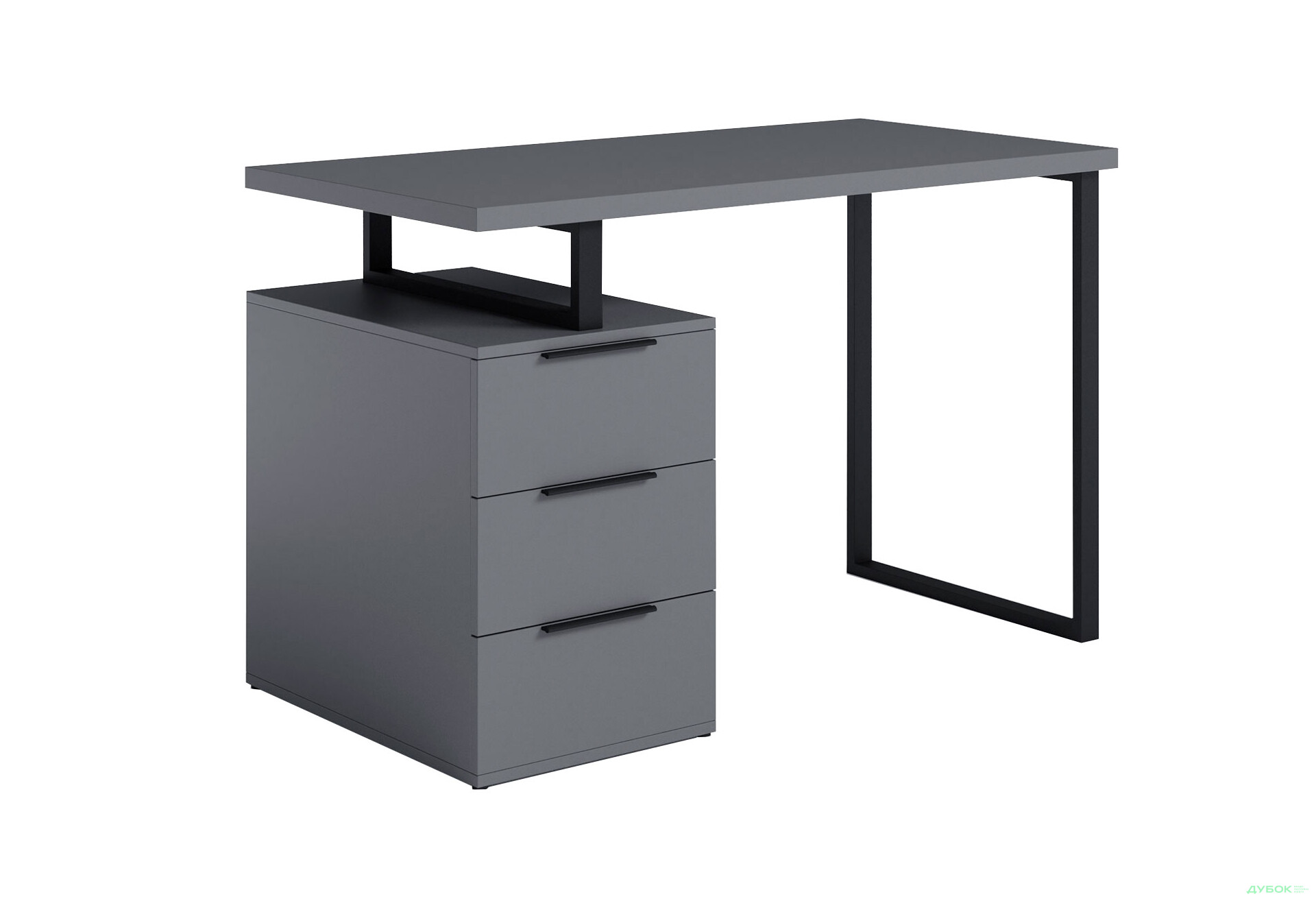 Стіл письмовий Moreli МХ0003 120x60 см з шухлядами, антрацит - Зображення 1 Зображення 1 - Стіл письмовий Moreli МХ0003 120x60 см з шухлядами, антрацит