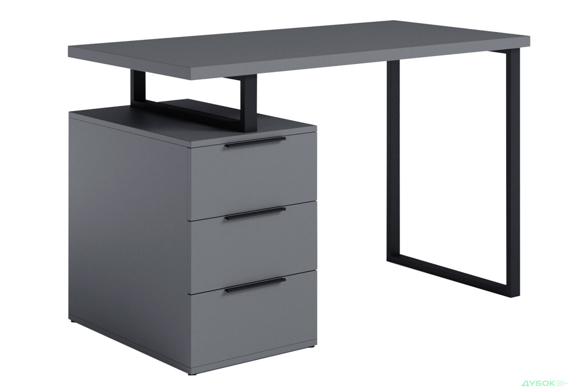 Стіл письмовий Moreli МХ0003 120x60 см з шухлядами, антрацит - Зображення 1 Зображення 1 - Стіл письмовий Moreli МХ0003 120x60 см з шухлядами, антрацит